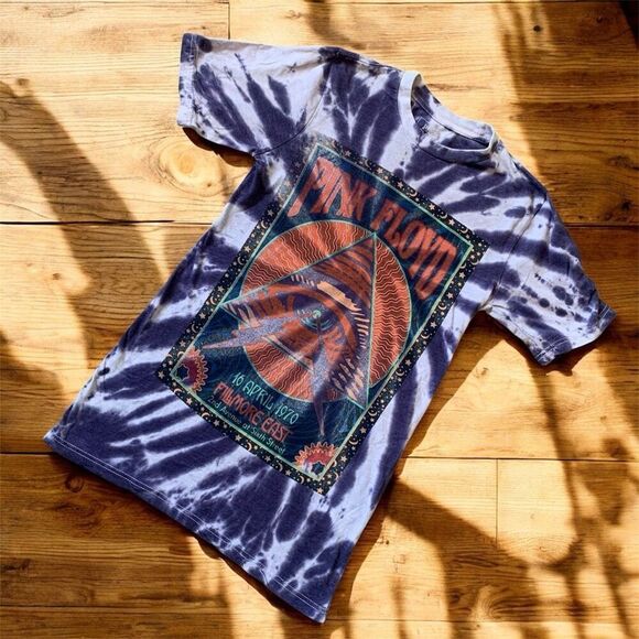 Pink Floyd Purple Tie Dye Graphic Band T Shirt Small Music 70s - Picture 1 of 6